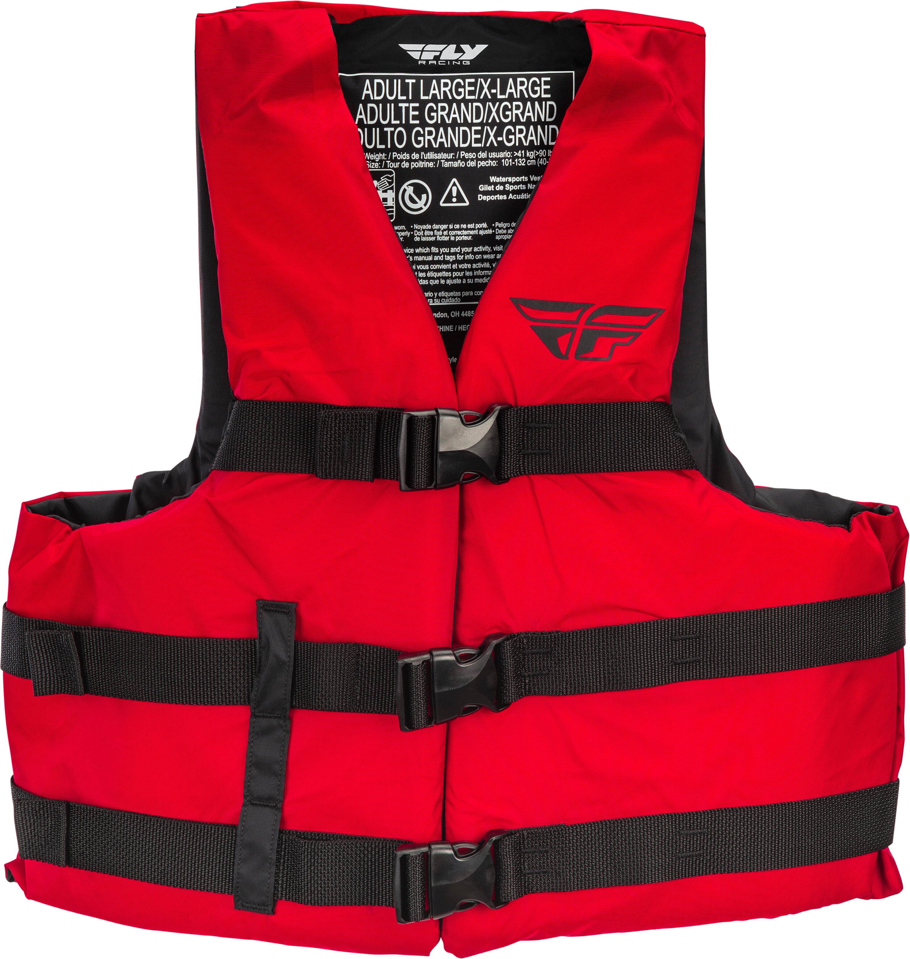 Fly Racing Nylon Flotation Vest Red 3X-Large 112224-100-110-20