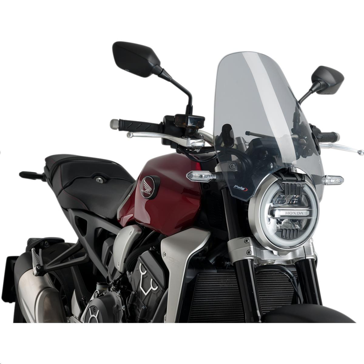PUIG Custom II Windscreen with Handlebar Mount - Smoke 0336H