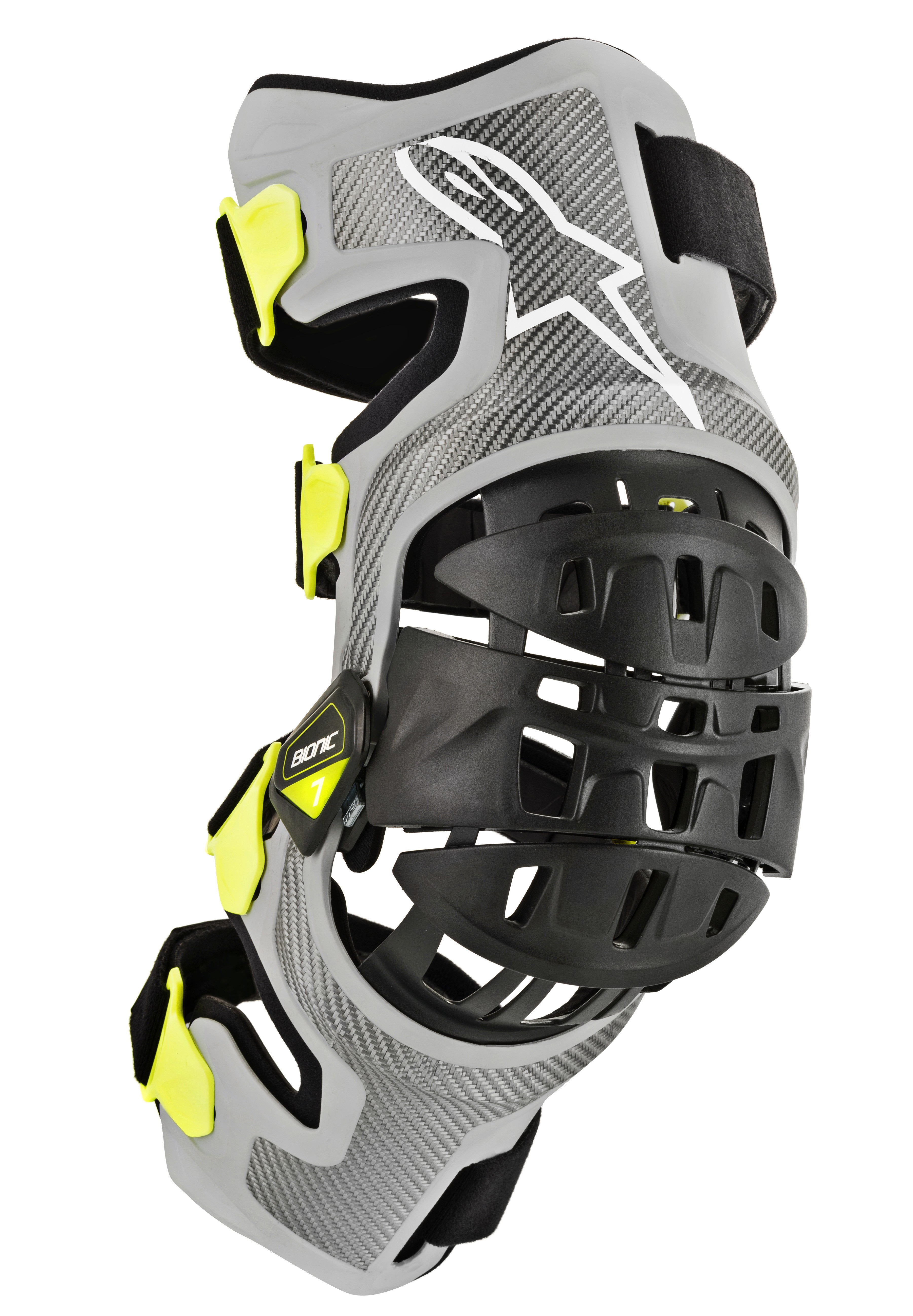 Alpinestars Bionic 7 Knee Brace Silver/Yellow X-Large 6501319-195-Xl/Xxl