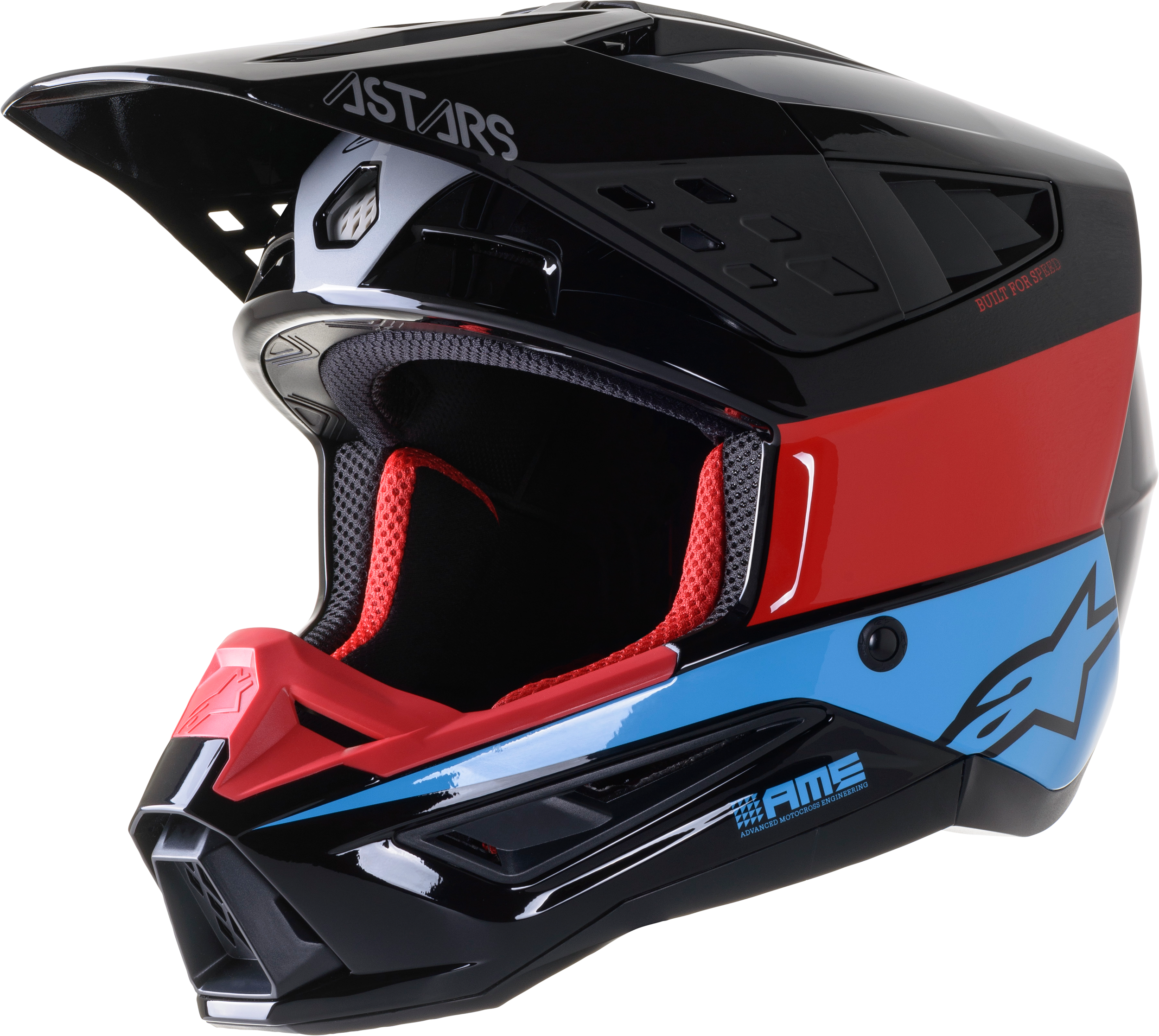 Alpinestars S-M5 Bond Helmet Black/Red/Cyan 2X-Large 8303522-1377-2Xl