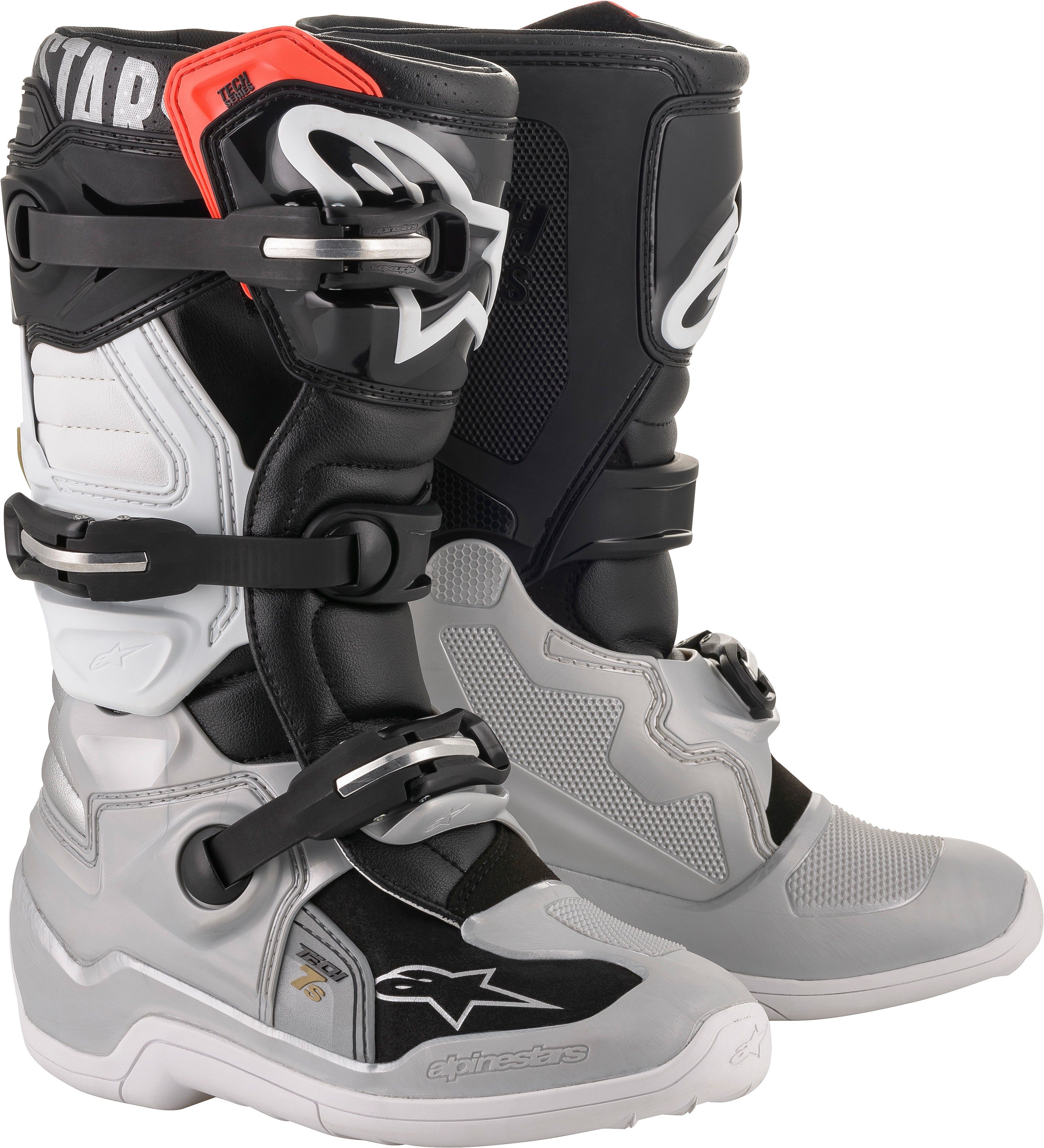 Alpinestars Tech 7S Boots Black/Silver/White/Gold Us 08 2015017-1829-8
