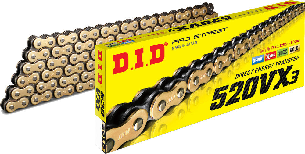 DID 520 VX3 Pro-Street Series Xring Sealed Drive Chain