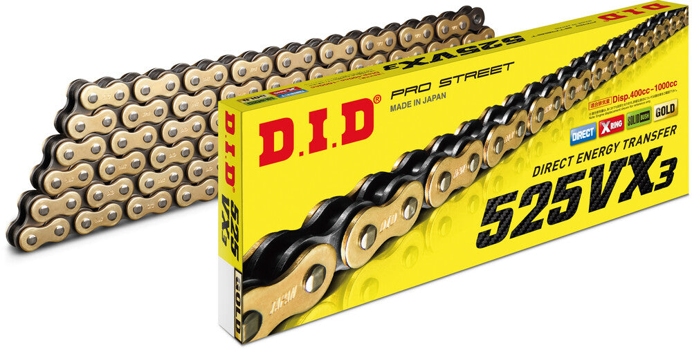 DID 525 VX3 Pro-Street Series Xring Sealed Drive Chain