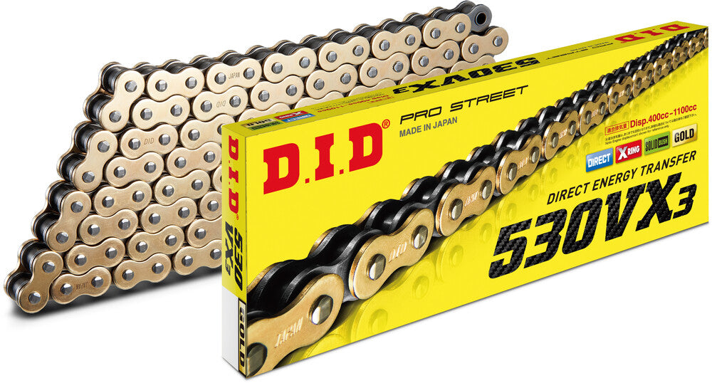 DID 530 VX3 Pro-Street Series Xring Sealed Drive Chain