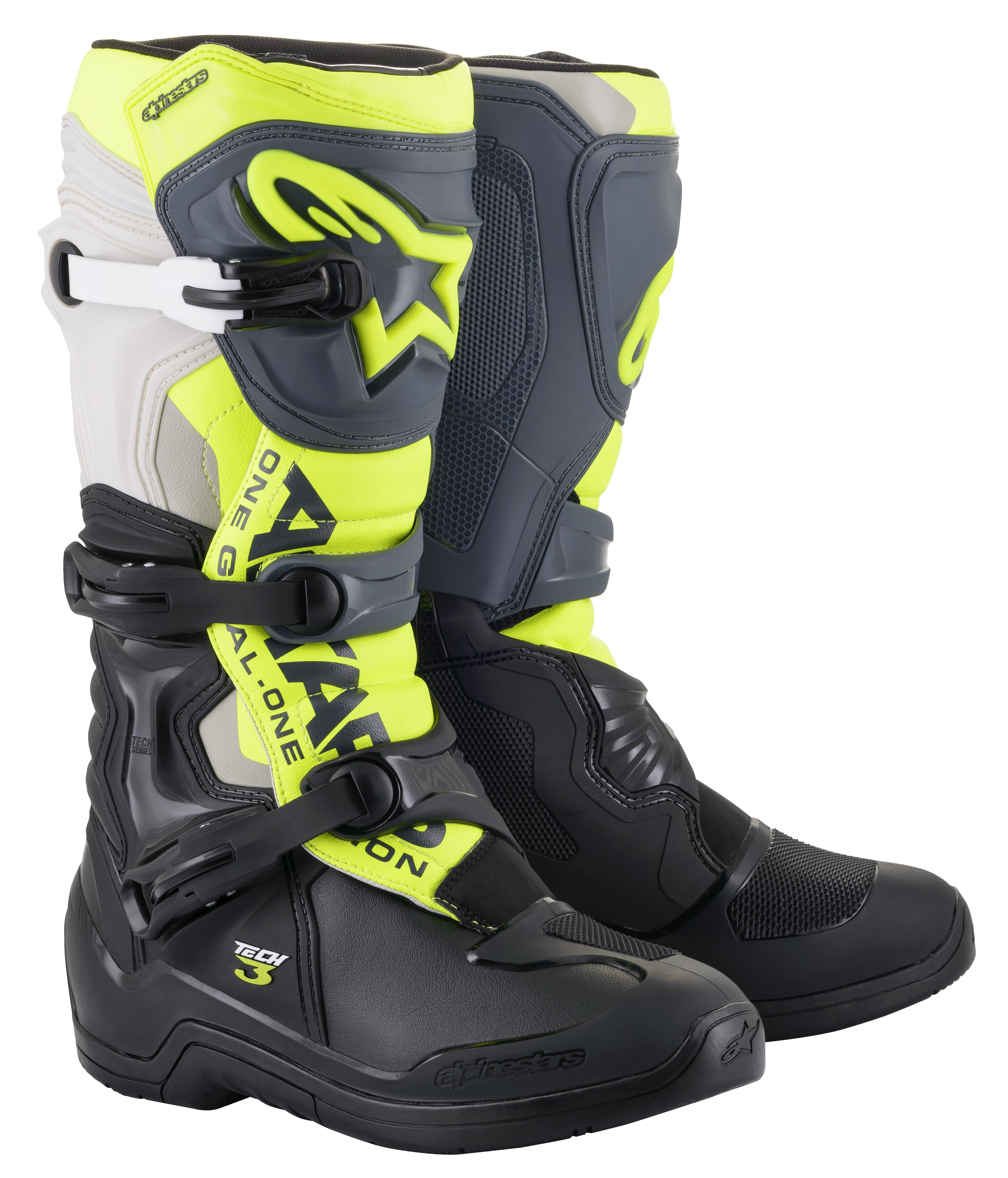 Alpinestars Tech 3 Boots Black/Cool Grey/Fluorescent Yellow Us 06 2013018-1055-6