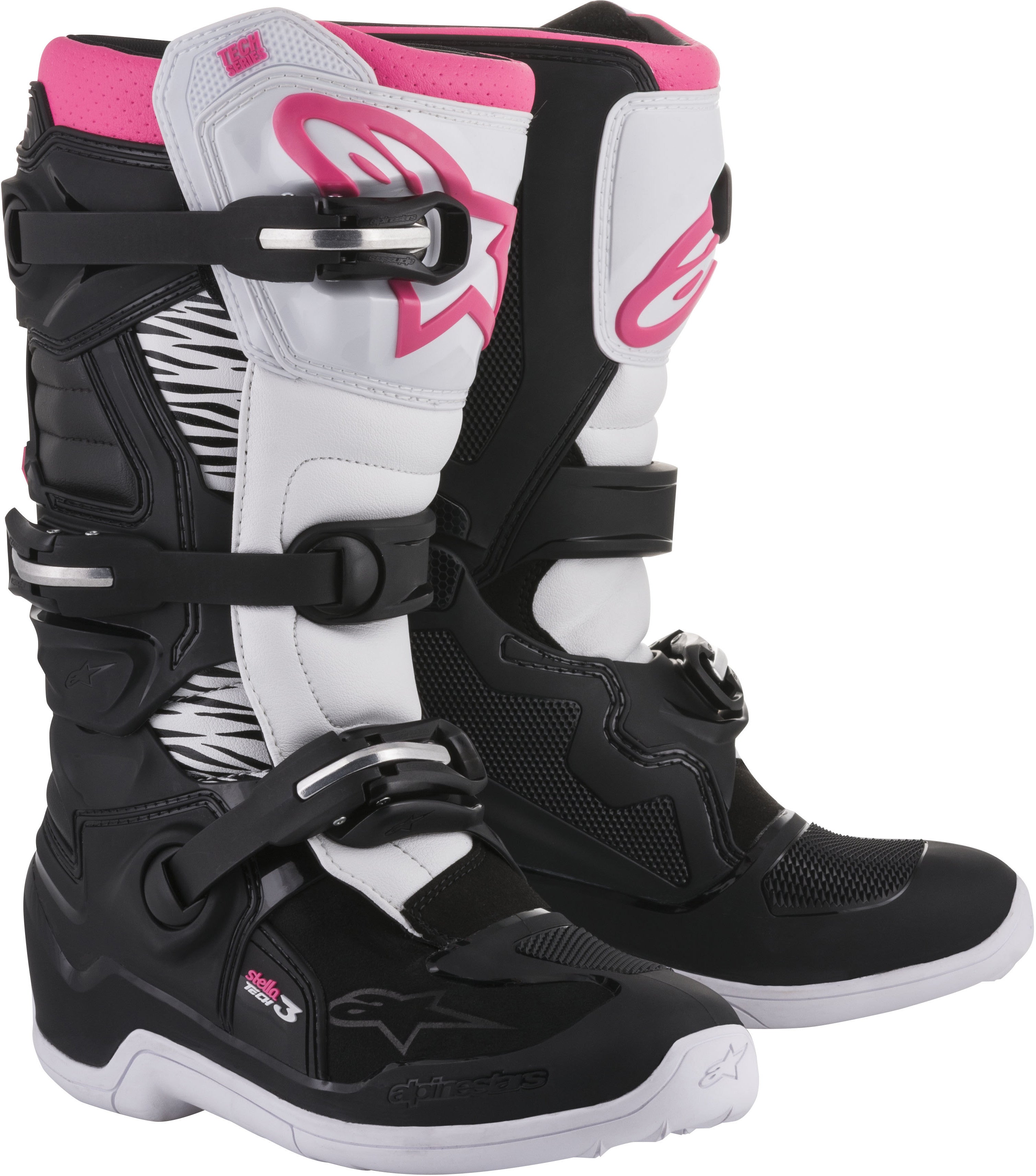 Alpinestars Tech 3 Stella Boots Black/White/Pink Us 08 2013218-130-8