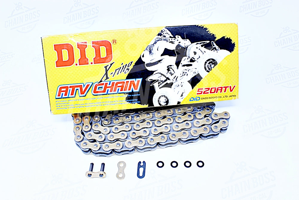 DID 520 x 60 Links ATV Series Xring Sealed Gold Drive Chain - chainboss