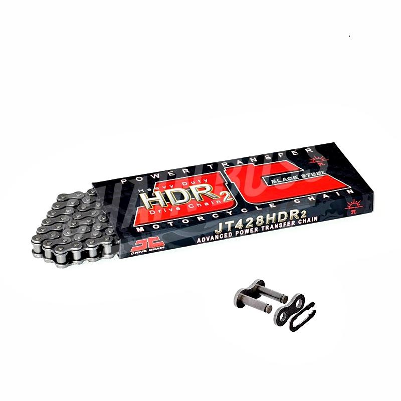 JT Drive Chains 428 x 100 Links HDR Series  Non Oring Natural Drive Chain