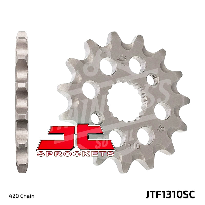 JT Sprockets 420 Front Sprocket Self Cleaning Steel 15T Natural JTF1310.15SC - chainboss