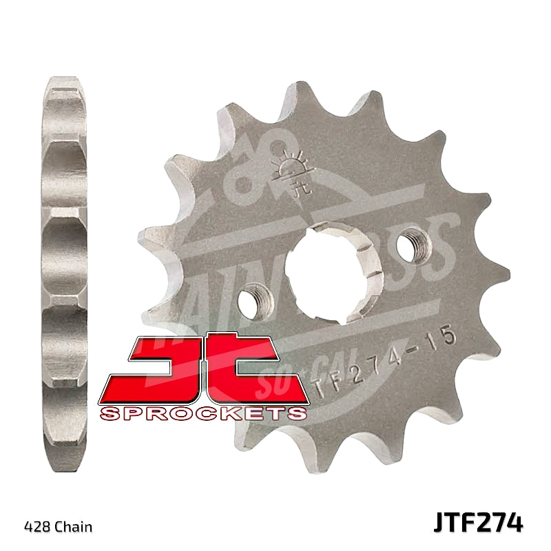 JT Sprockets 428 Front Sprocket Steel 15 Teeth Natural JTF274.15 - chainboss