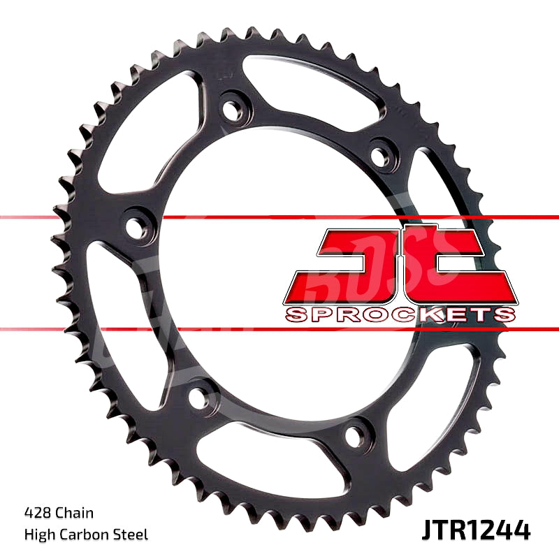 JT Sprockets 428 Rear Sprocket Steel 51 Teeth Black JTR1244.51 - chainboss
