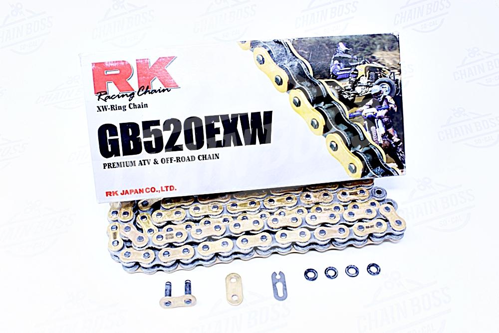 RK Racing Chain GB520EXW-116 116-Links Gold XW-Ring Chain with Connecting Link