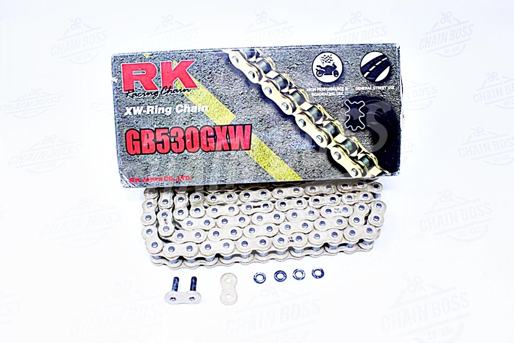 RK Racing Chain GB530GXW 114 114-Links Gold XW-Ring Chain with Connecting Link