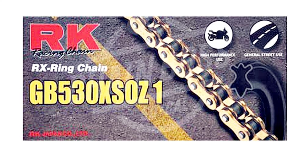 RK Chains 530 x 104 Links XSOZ1 Series Xring Sealed Gold Drive Chain